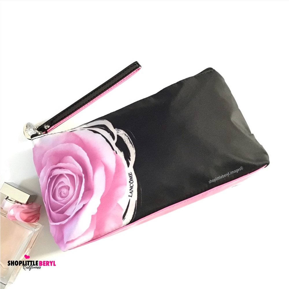 Lancôme Pink Rose Wristlet Cosmetic Bag